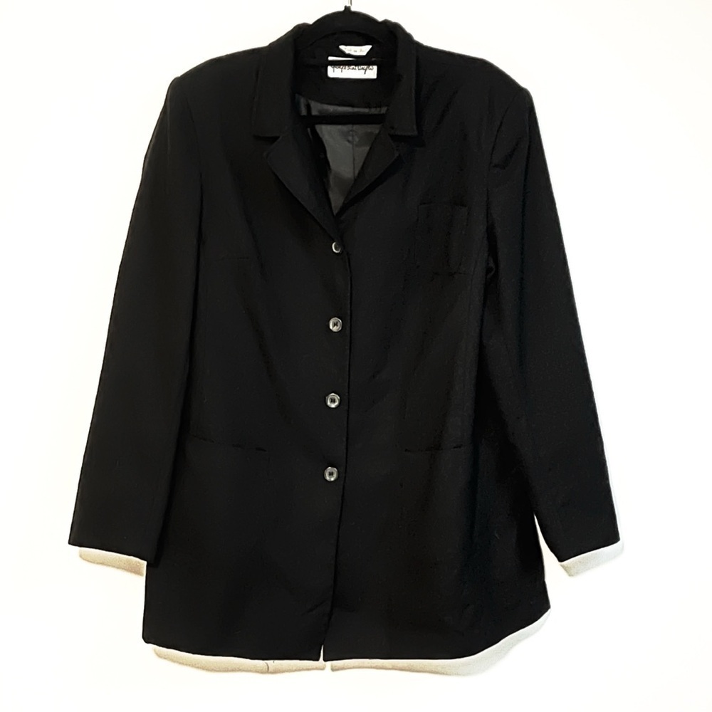 Giorgio Sant Angelo Vintage Wool Coat Solid Black Women’s Size 16